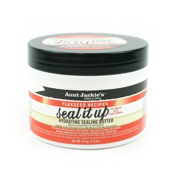 Seal It Up - Hydrating Sealing Butter - Flaxseed Recipes By Aunt Jackie's Curls & Coils, 7.5 Oz 3 Seal It Up - Hydrating Sealing Butter - Flaxseed Recipes By Aunt Jackie's Curls & Coils, 7.5 Oz
