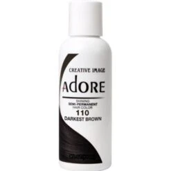 Adore Semi-Permanent Hair Color 110 Darkest Brown, 4 Oz