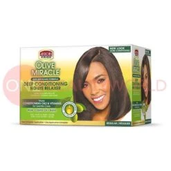 African Pride Olive Miracle Anti Breakage Formula Deep Conditioning No Lye Relaxer Regular