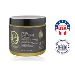 Design Essentials Natural Honey Curl Forming Custard Infused With Almond, Avocado, Honey & Chamomile For Intense Shine, Medium Hold And Definition,12 Oz