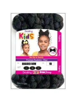 DS Braided Bow Destiny Kids Premium Realistic Fiber Ponytail - Beauty Elements -Hair Care Products Store ds braided bow destiny kids realistic fiber ponytail beauty elements obw3 1