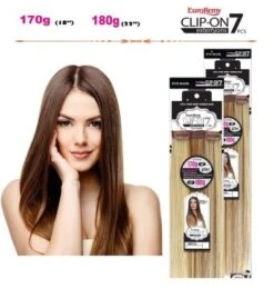 Clip On Extensions 22" Silky Straight 7Pcs 18 Clips 100% Remy Human Hair - Eve