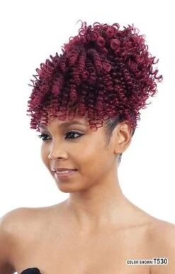 HONEY DOLLIES By Mayde Beauty Synthetic Drawstring Ponytail And Bang -Hair Care Products Store honey mayde beauty ponytail onebeautyworld