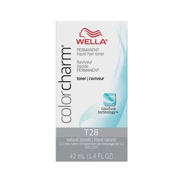 Wella ColorCharm Permanent Liquid Hair Toners For Hair Color Natural Blonde T28,1.4 Oz 3 Wella ColorCharm Permanent Liquid Hair Toners For Hair Color Natural Blonde T28,1.4 Oz