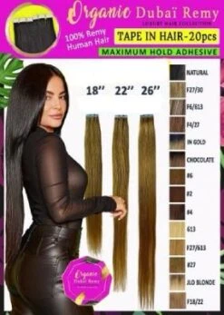 Rio Organic Dubai Remy 100 Remy Human Hair Tape In Extensions