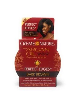 Perfect Edges (Dark Brown) Edge Control Argan Oil Hair Gel , 2.25 Oz