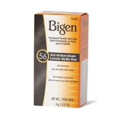 Bigen Permanent Hair Color Powder 56 Rich Medium Brown, 0.21 Oz