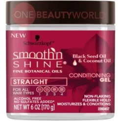 Schwarzkopf Smooth'n Shine Black Seed Oil & Coconut Oil Conditioning Gel, 6 Oz