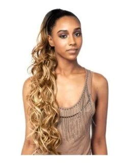 Super Mandy Wrap N Tie Yelowtail Premium Syntheitc Drawstring Mane Concept