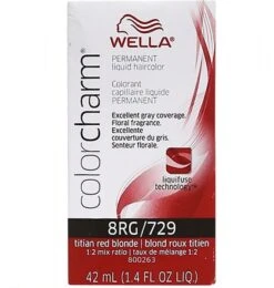 Wella Color Charm Liquid Hair Color 8RG/729 Titian Red Blonde, 1.4 Oz