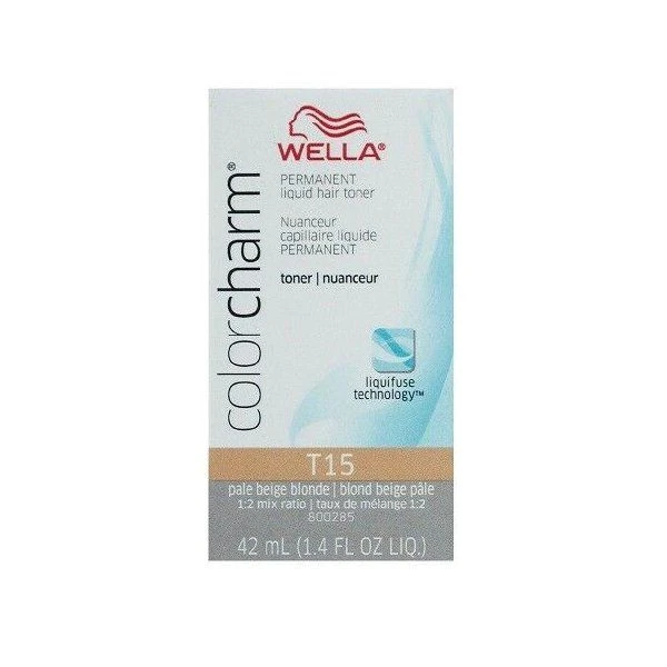 Wella Color Charm Permanent Liquid Hair Toner T15 Pale Beige Blonde, 1.4 Oz 3 Wella Color Charm Permanent Liquid Hair Toner T15 Pale Beige Blonde, 1.4 Oz