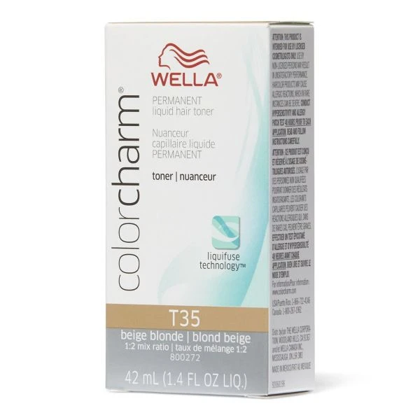 Wella Color Charm Permanent Liquid Hair Toner T35 Beige Blonde, 1.4 Oz 3 Wella Color Charm Permanent Liquid Hair Toner T35 Beige Blonde, 1.4 Oz