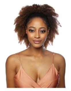 YTFR01 - Kinky Fro Wrap N TIe YellowTail Ponytail Mane Concept